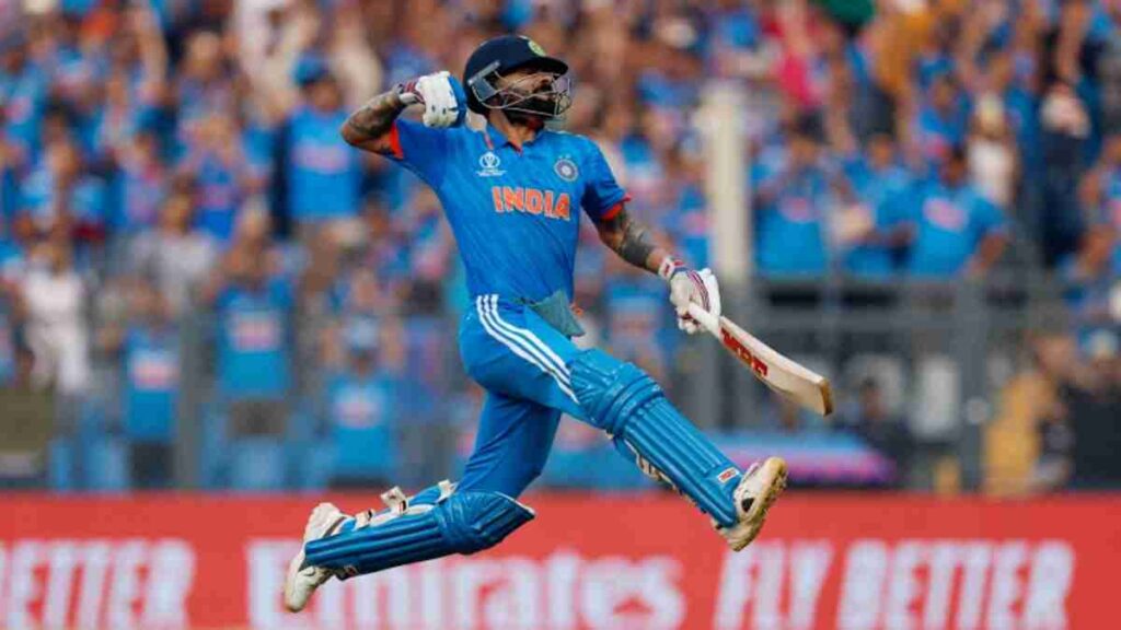 Virat Kohli celebrating his ODI century | Most Centuries in ODI Cricket