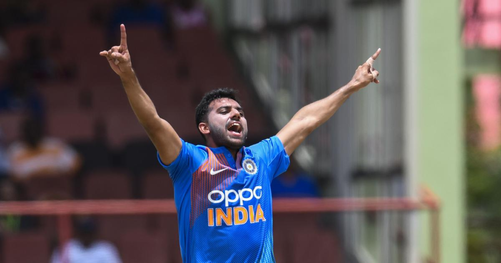 Deepak Chahar celebrates after taking a wicket | Best Bowling Figures for India in T20I Cricket