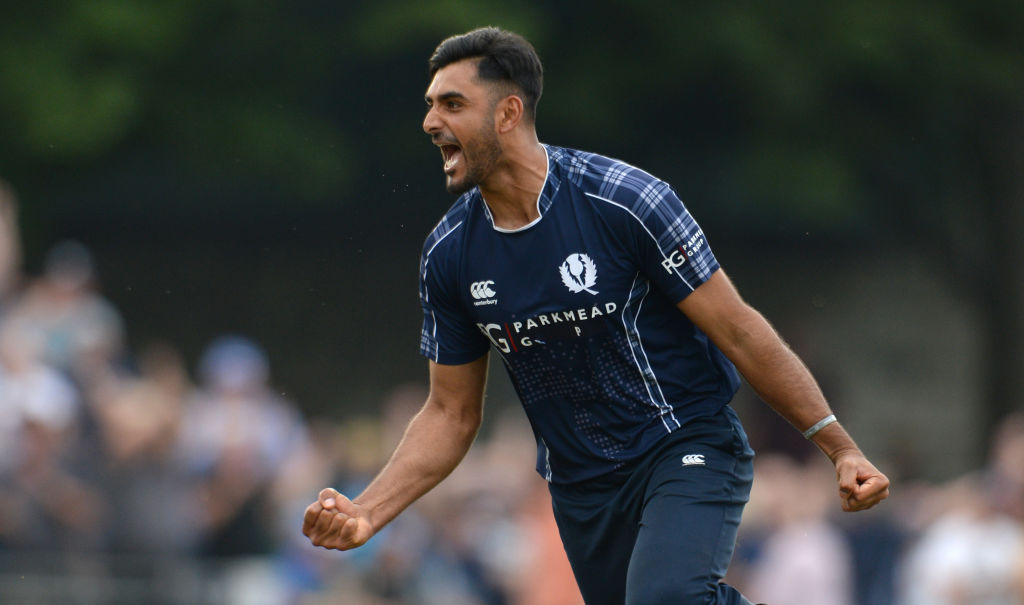 Safyaan Sharif celebrating | Most Wickets for Scotland in ODI Cricket